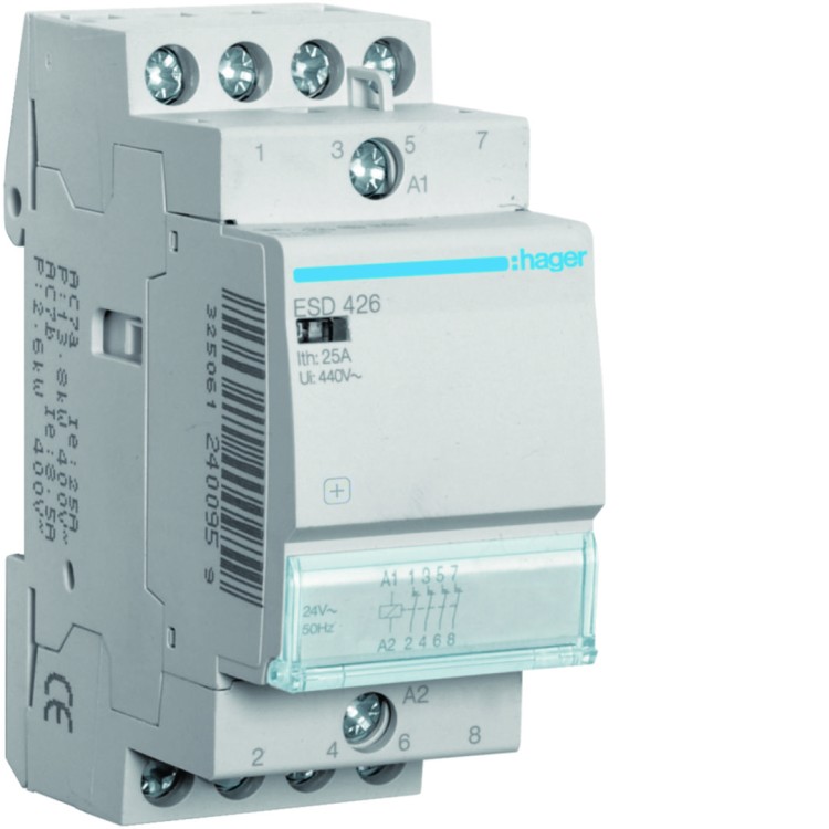 Stycznik 24VAC 4NC 25A AC-7a/b ESD426 Hager