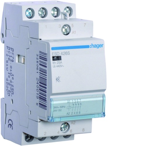 Stycznik cichy 24VAC 4NC 25A AC-7a/b ESD426S Hager