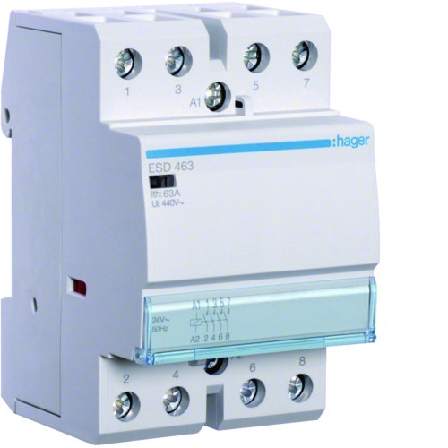 Stycznik 24VAC 4NO 63A AC-7a/b ESD463 Hager