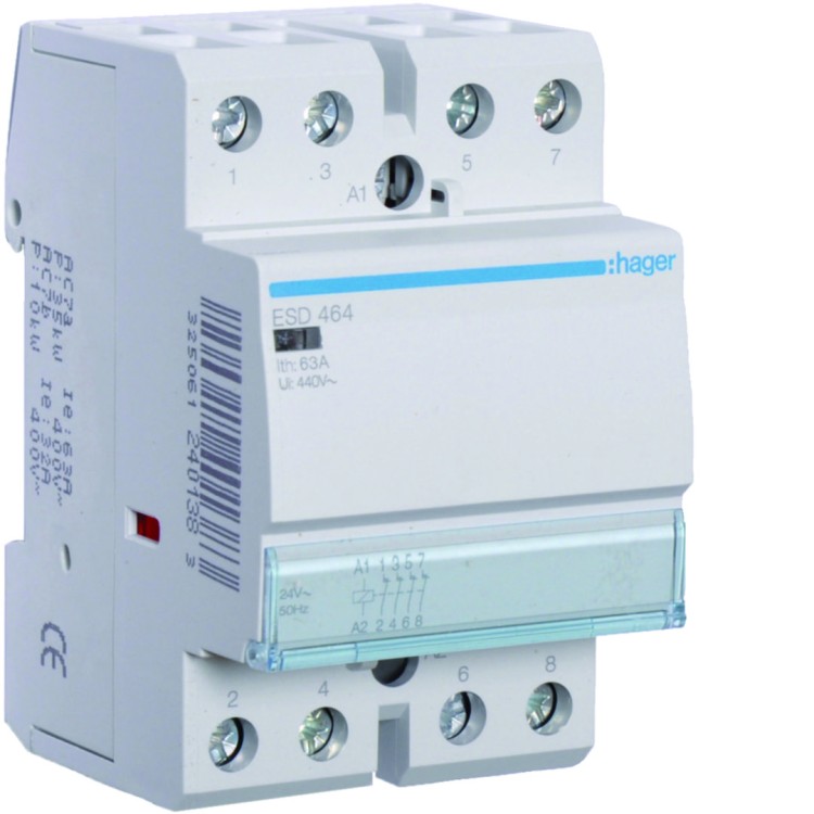 Stycznik 24VAC 4NC 63A AC-7a/b ESD464 Hager