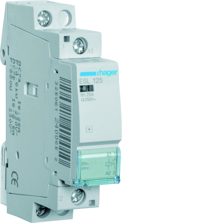 Stycznik 12VAC 1NO 25A AC-7a/b ESL125 Hager