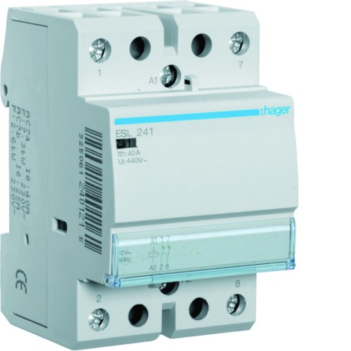 Stycznik 12VAC 2NC 40A AC-7a/b ESL241 Hager