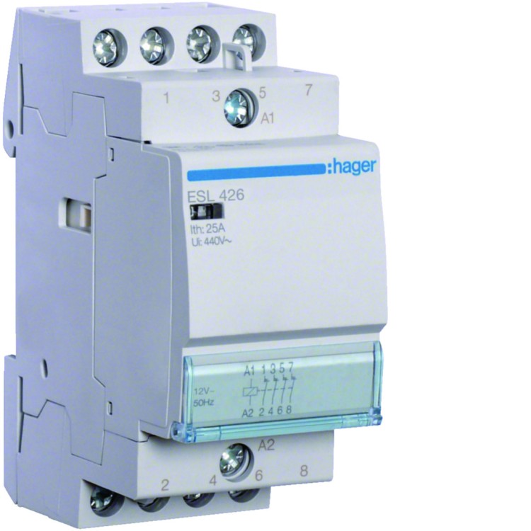 Stycznik 12VAC 4NC 25A AC-7a/b ESL426 Hager