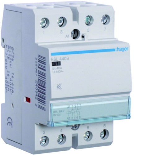 Stycznik cichy 12VAC/DC 4NO 40A AC-7a/b ESL440S Hager