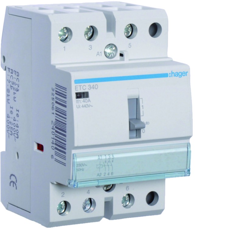 Stycznik taryfowy Dzień/Noc 230VAC 3NO 40A AC-7a/b ETC340 Hager