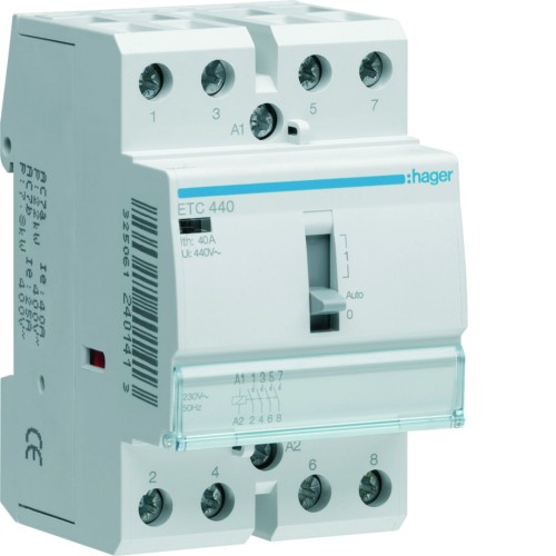 Stycznik taryfowy Dzień/Noc 230VAC 4NO 40A AC-7a/b ETC440 Hager