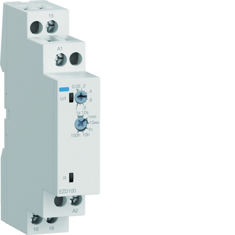 Przekaźnik czasowy 24-230VAC/DC 8A/250V z opóźnieniem załączenia EZD100 Hager