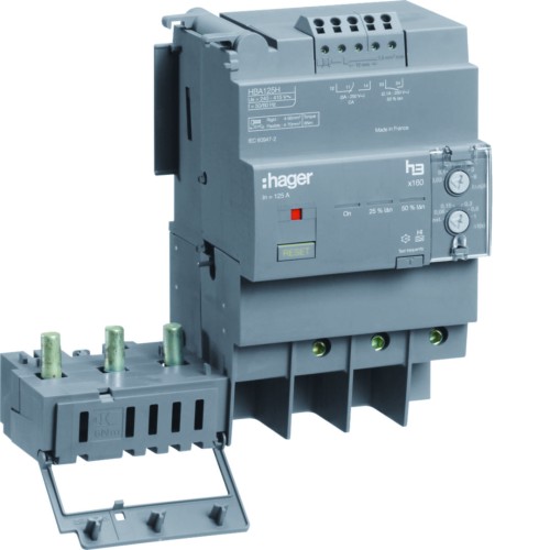 MCCB Blok różnicowo-prądowy x160 3P 125A, regulowany HBA125H Hager