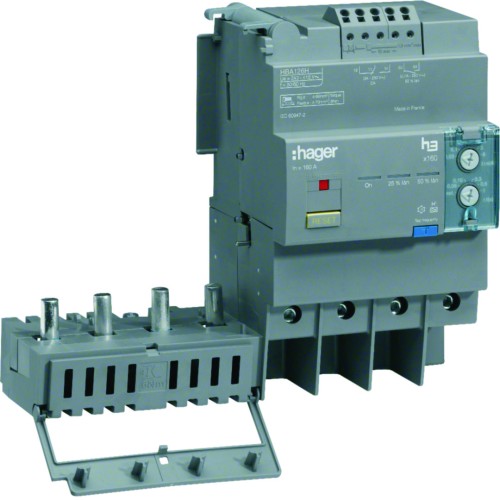 MCCB Blok różnicowo-prądowy x160 4P 125A, regulowany HBA126H Hager