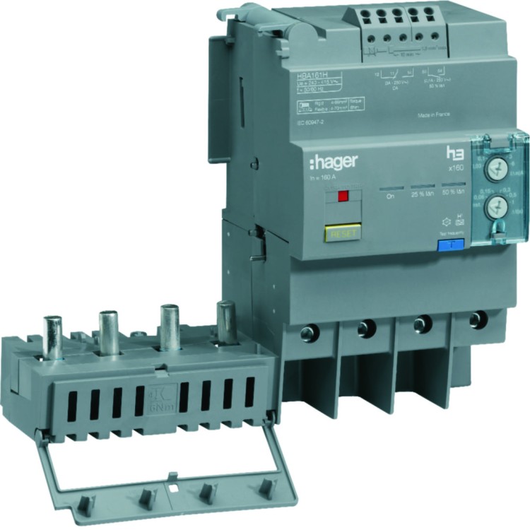 MCCB Blok różnicowo-prądowy x160 4P 160A, regulowany HBA161H Hager