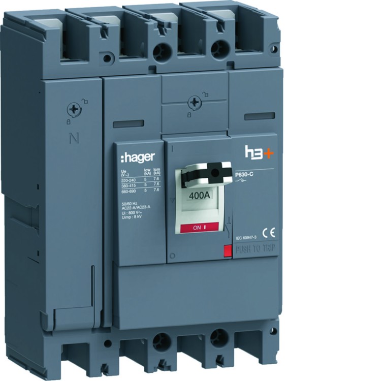 MCCB Rozłącznik mocy h3+ P630 4x400A HCW401AR Hager