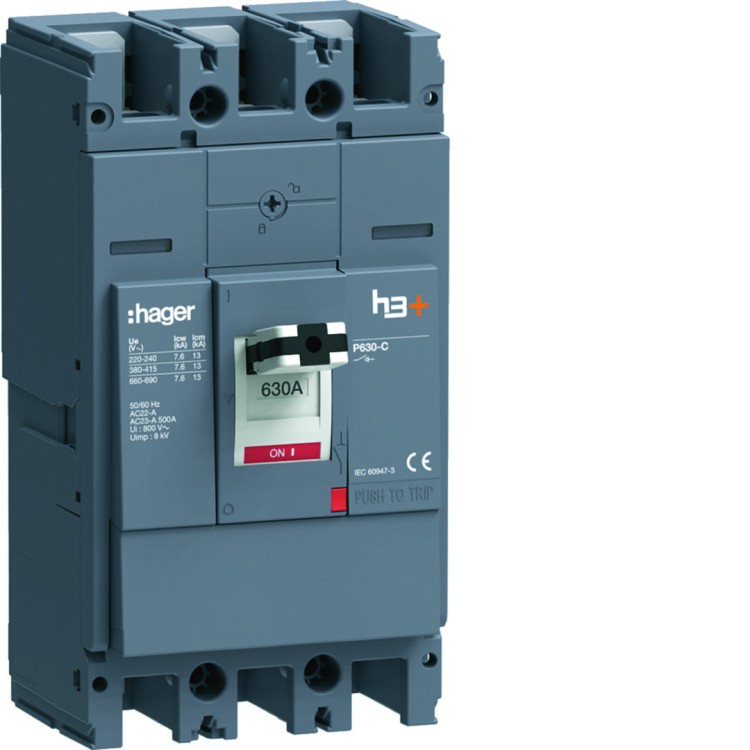 MCCB Rozłącznik mocy h3+ P630 3x630A HCW630AR Hager