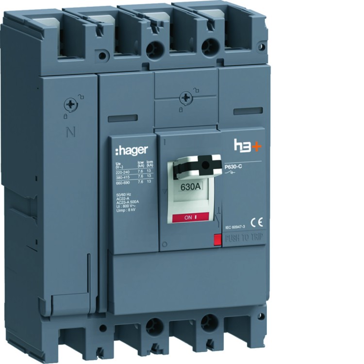 MCCB Rozłącznik mocy h3+ P630 4x630A HCW631AR Hager