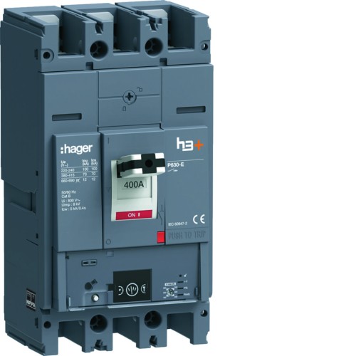 MCCB Wyłącznik mocy h3+ P630 Energy 3x400A 70kA HEW400NR Hager
