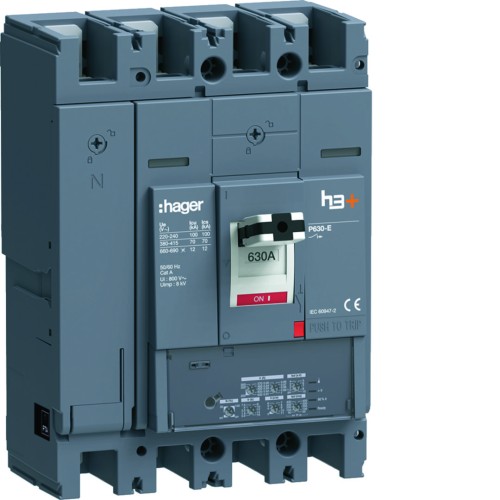 MCCB Wyłącznik mocy h3+ P630 LSI 4x630A 70kA HEW631JR Hager