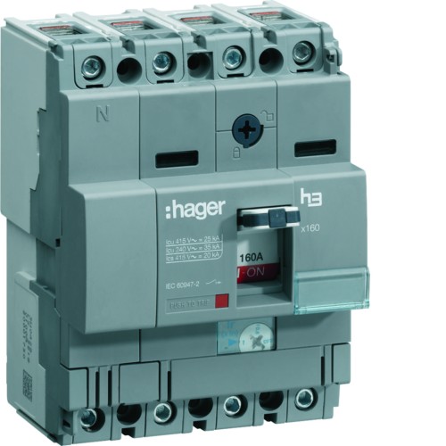 MCCB Wyłącznik mocy x160 4P 25kA 160A TM HHA161H Hager