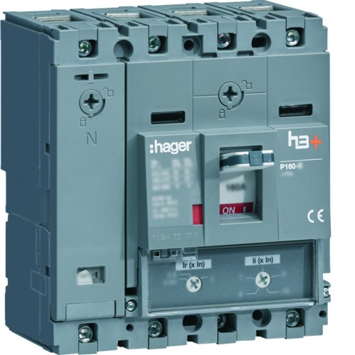MCCB Wyłącznik mocy h3+ P160 4P 125A 25kA TM HHS127DC Hager
