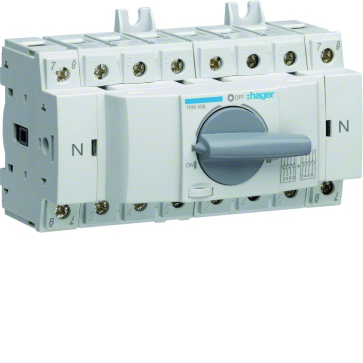 Modułowy przełącznik zasilania 3P+N 80A HIM408 Hager