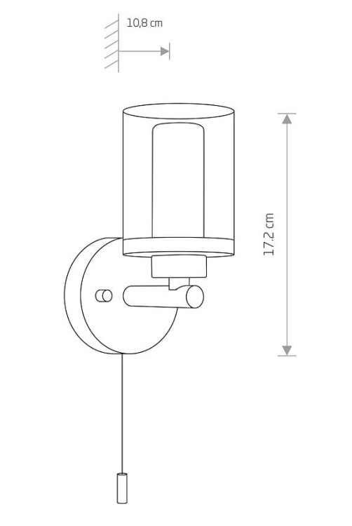 Lampa ścienna Kinkiet Łazienkowy Industrialny Loft VISTA LED CHROM 8051 NOWODVORSKI Lighting do łazienki G9 17cm nowoczesna oprawa oświetleniowa Inspiracje pojedynczy jednostronny Inspiracje Premium