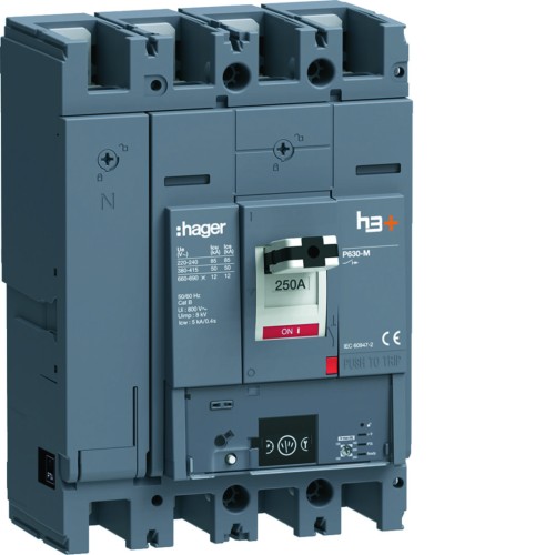 MCCB Wyłącznik mocy h3+ P630 Energy 4x250A 50kA HMW251NR Hager