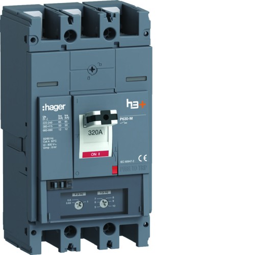 MCCB Wyłącznik mocy h3+ P630 TM 3x320A 50kA HMW320DR Hager