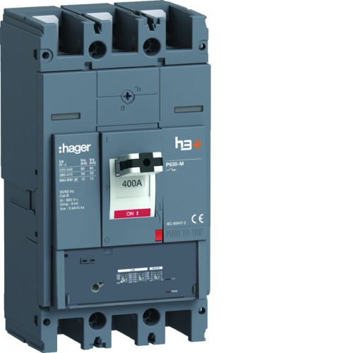 MCCB Wyłącznik mocy h3+ P630 LSnI 3x400A 50kA HMW400GR Hager