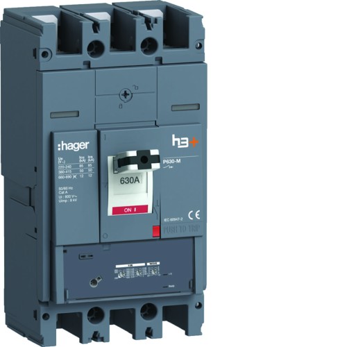 MCCB Wyłącznik mocy h3+ P630 LSnI 3x630A 50kA HMW630GR Hager