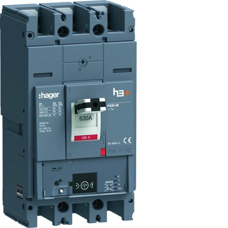 MCCB Wyłącznik mocy h3+ P630 Energy 3x630A 50kA HMW630NR Hager