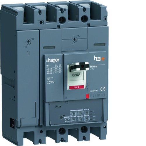 MCCB Wyłącznik mocy h3+ P630 LSI 4x630A 50kA HMW631JR Hager