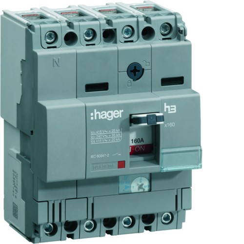MCCB Wyłącznik mocy x160 4P 40kA 160A TM HNA161H Hager