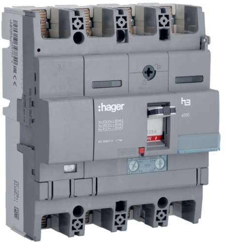 MCCB Wyłącznik mocy x250 4P N50% 40kA 125A TM HNB127H Hager