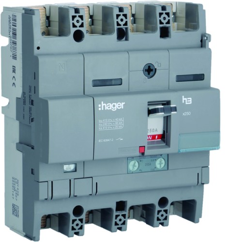 MCCB Wyłącznik mocy x250 4P N50% 40kA 250A TM HNB252H Hager
