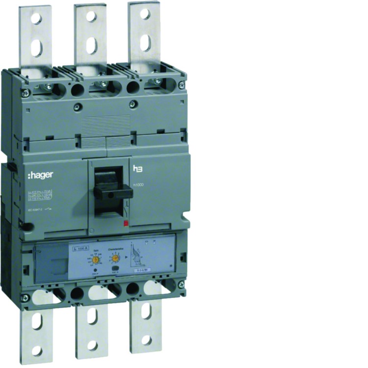 MCCB Wyłącznik mocy h1000 3P 50kA 630A LSI HNE630H Hager
