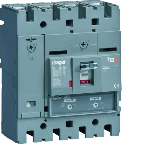 MCCB Wyłącznik mocy h3+ P250 4P 100A 40kA TM HNT102DR Hager