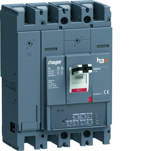 MCCB Wyłącznik mocy h3+ P630 LSI 4x400A 40kA HNW401JR Hager