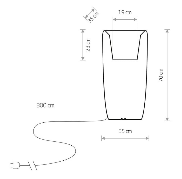 Świecąca Donica Ogrodowa 70cm x 35cm FLOWERPOT M 9712 NOWODVORSKI Lighting E27 230V zewnętrzna lampa elektryczna przenośna biała doniczka świecące donice Cloud Forms Inspiracje Premium