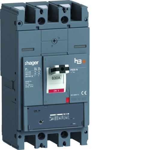 MCCB Wyłącznik mocy h3+ P630 LSnI 3x630A 40kA HNW630GR Hager