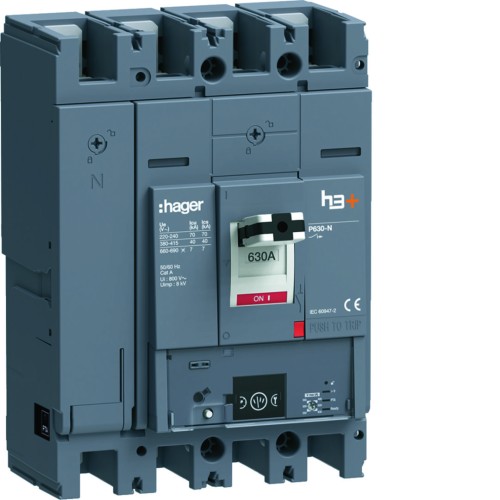 MCCB Wyłącznik mocy h3+ P630 Energy 4x630A 40kA HNW631NR Hager