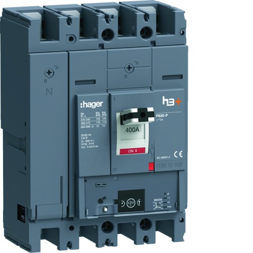 MCCB Wyłącznik mocy h3+ P630 Energy 4x400A 110kA HPW401NR Hager