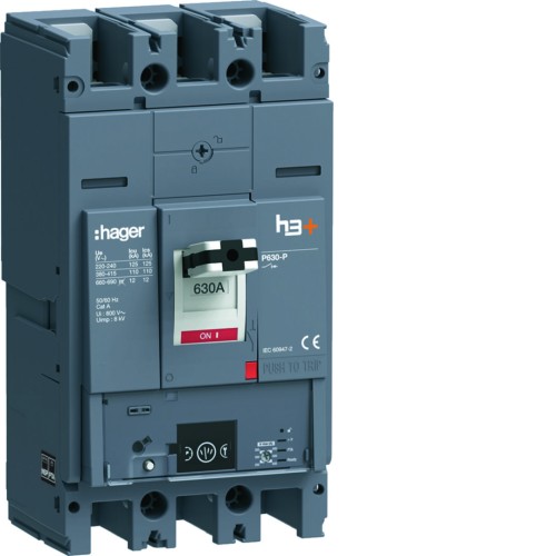 MCCB Wyłącznik mocy h3+ P630 Energy 3x630A 110kA HPW630NR Hager
