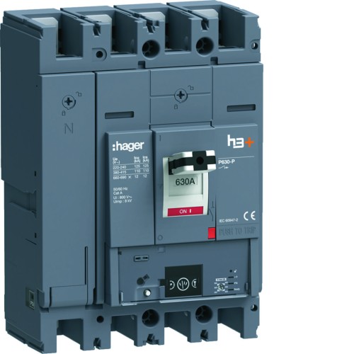 MCCB Wyłącznik mocy h3+ P630 Energy 4x630A 110kA HPW631NR Hager