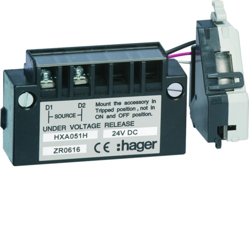 MCCB Wyzwalacz podnapięciowy zwłoczny x160-P160-x250-P250-x630-P630 24VDC HXA051H Hager