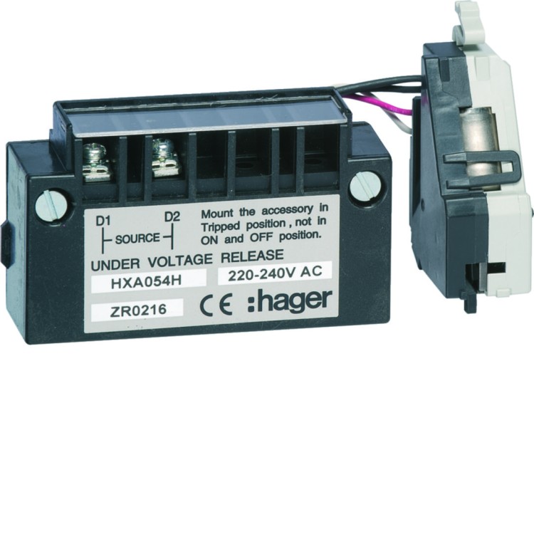 MCCB Wyzwalacz podnapięciowy zwłoczny x160-P160-x250-P250-x630-P630 220-240VAC HXA054H Hager