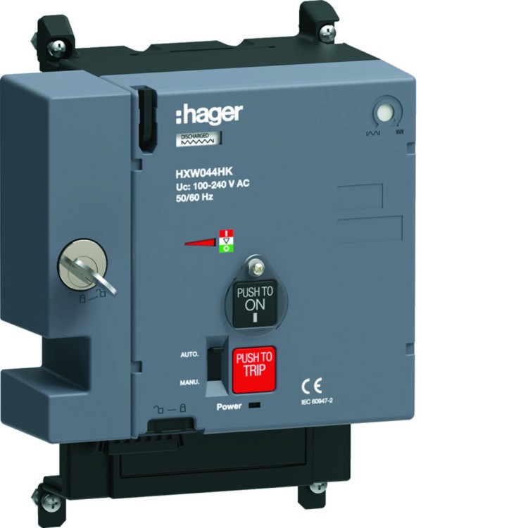 MCCB Napęd silnikowy x630/P630 110-240VAC bez Auto-Reset z zamkiem HXW044HK Hager