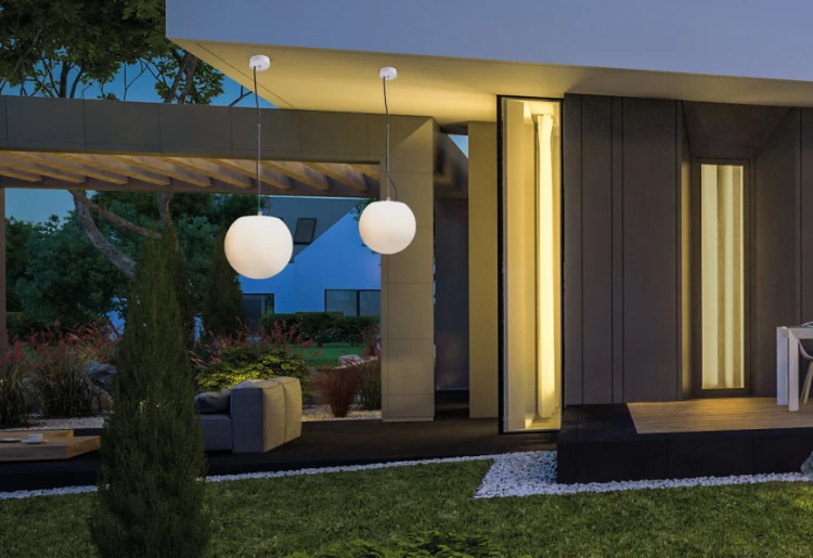 Świecąca Kula Wisząca Lampa Ogrodowa 60cm CUMULUS L zwis 9607 NOWODVORSKI Lighting E27 IP65 230V zewnętrzna lampa elektryczna zwisająca biała Cloud Forms Inspiracje Premium