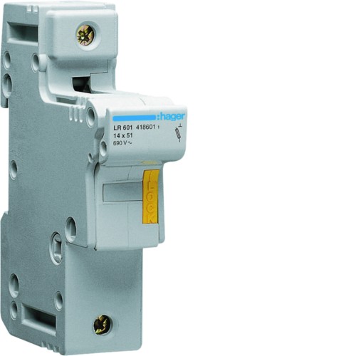 Modułowa podstawa bezpiecznikowa 1P wkł.bezp.cyl.L51 14x51mm 50A 690VAC LR601 Hager