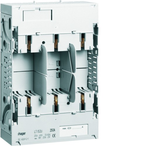 LT podstawa bezpiecz. NH1 3P 250 A szyny Cu 40mm zaciski śruba M10 LT152U Hager