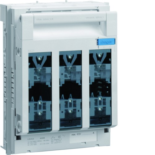 LT rozłącznik bezpiecz. NH2 3P 400A 690VAC szyny 60mm zasilanie/odpływ śruba M10 LT253 Hager