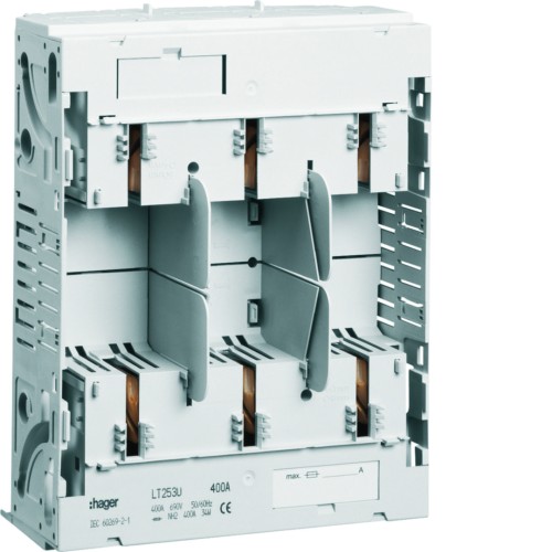 LT podstawa bezpiecz. NH2 3P 400A 690VAC szyny Cu 60mm zaciski śruba M10 LT253U Hager