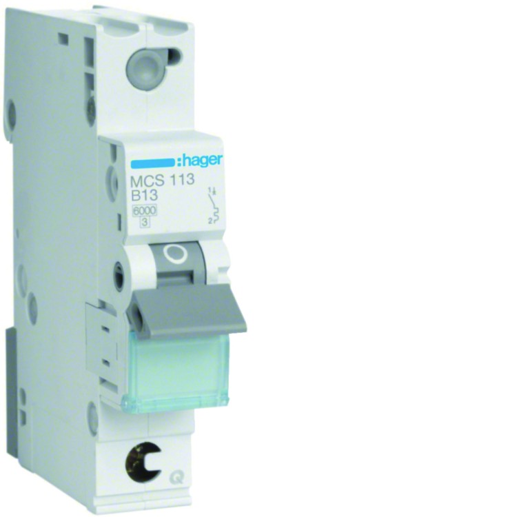 MCB Wyłącznik nadprądowy Icn=6000A 1P C 13A QuickConnect MCS113 Hager